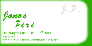 janos piri business card